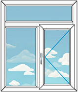 Окно с двумя створками и фрамугой размером 1300x1520